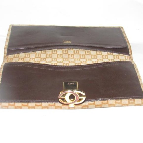 RARE Gucci Brown Square G Logo Print Suede Leather - Picture 2 of 12